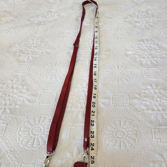 Leather Wallet With Sholder Strap Compact Red & Black Phone Holder - Picture 7 of 8